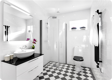 Glossy white utility wall tiles in Chennai